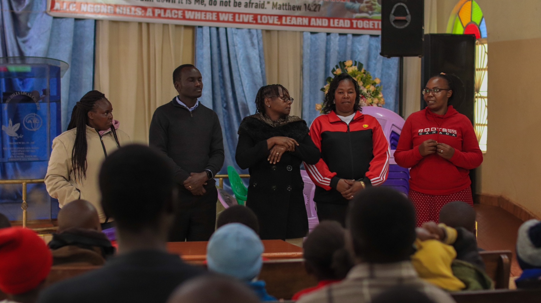 GGF mentors introducing themselves to youth on a panel